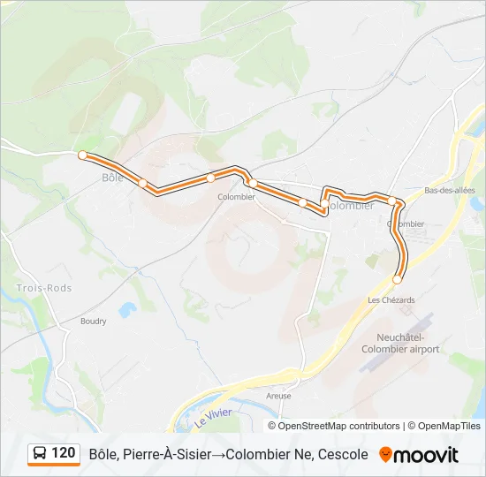 Plan de la ligne 120 de bus