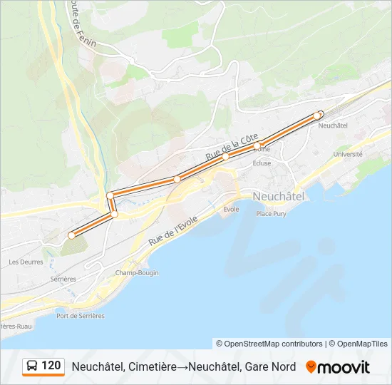 120 Bus Line Map