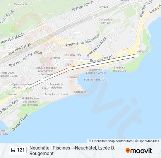 121 Bus Line Map