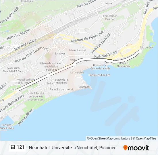 121 Bus Line Map
