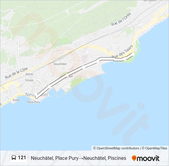 121 Bus Line Map