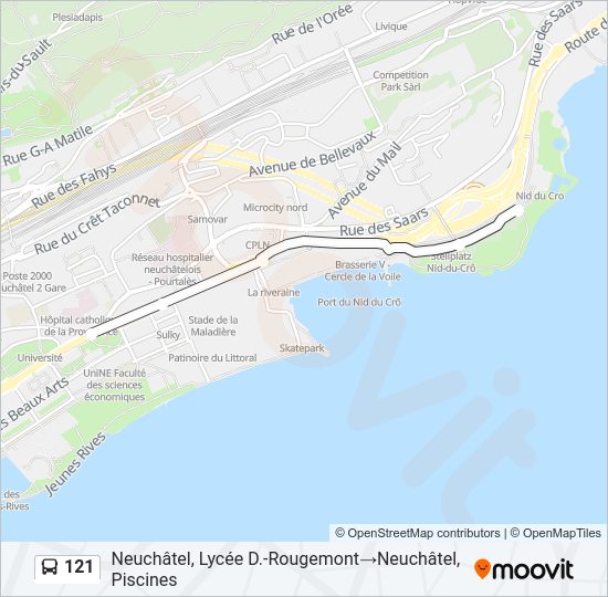121 Bus Line Map