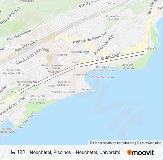 121 Bus Line Map
