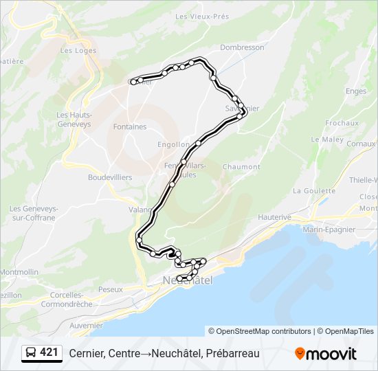 421 bus Line Map