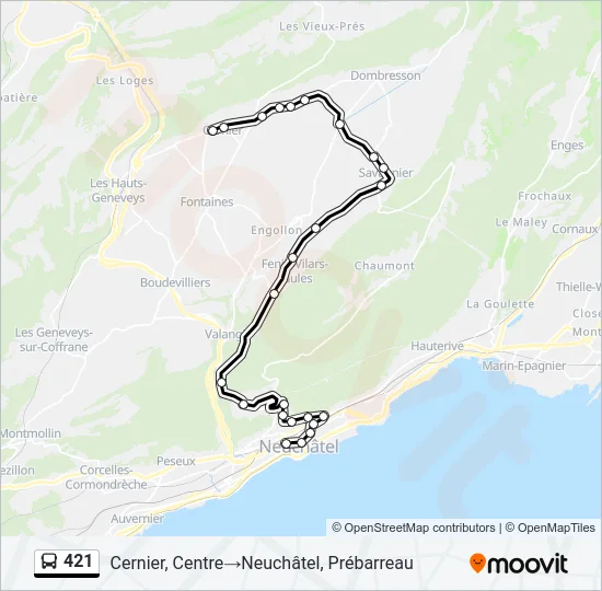 421 Bus Line Map