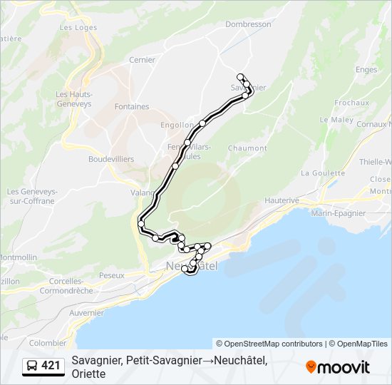 421 bus Line Map