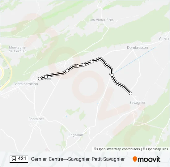 421 Bus Line Map