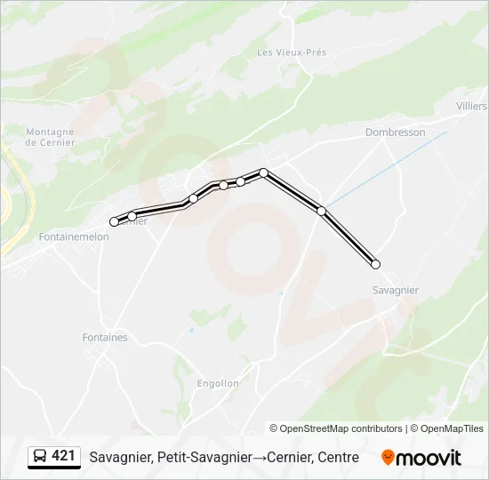 421 Bus Line Map