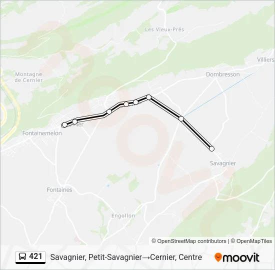 421 Bus Line Map