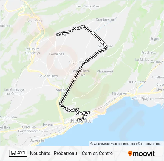 421 Bus Line Map