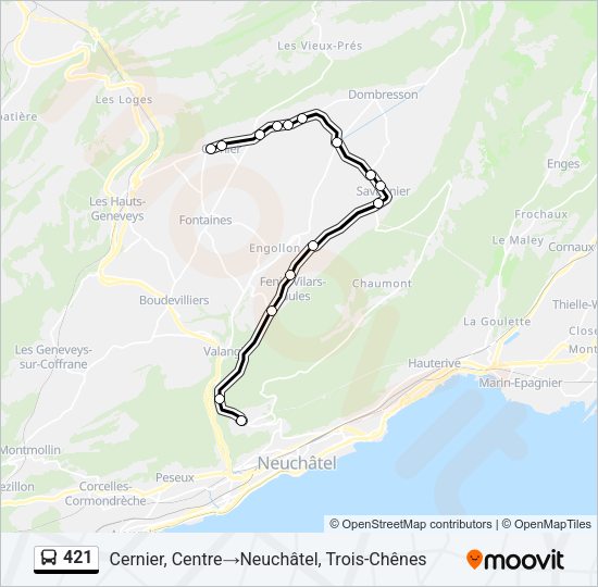 421 Bus Line Map