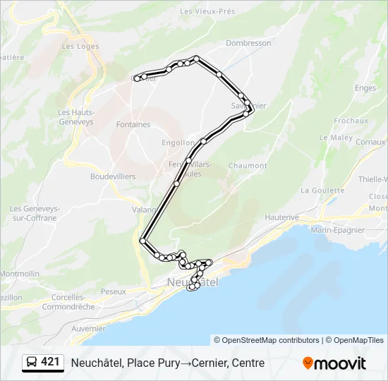 421 Bus Line Map