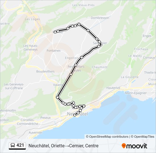 421 Bus Line Map