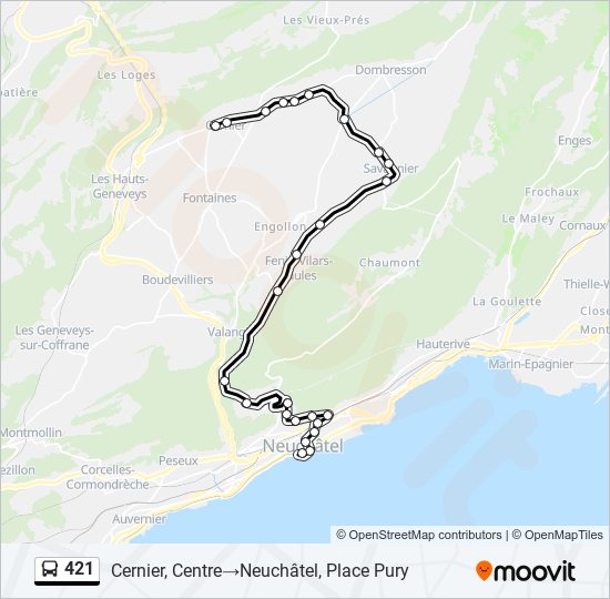 421 bus Line Map