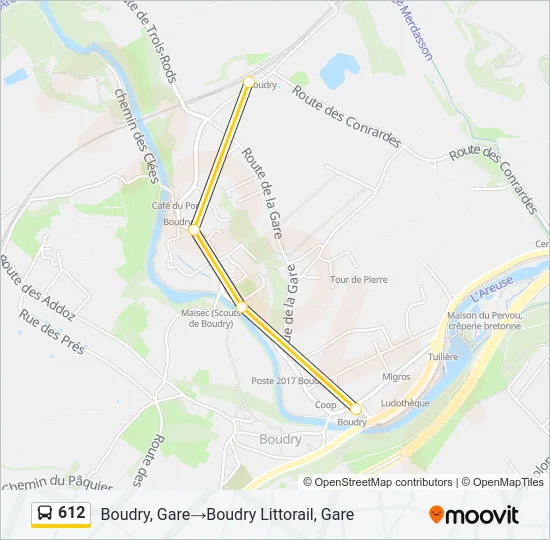 612 Bus Line Map
