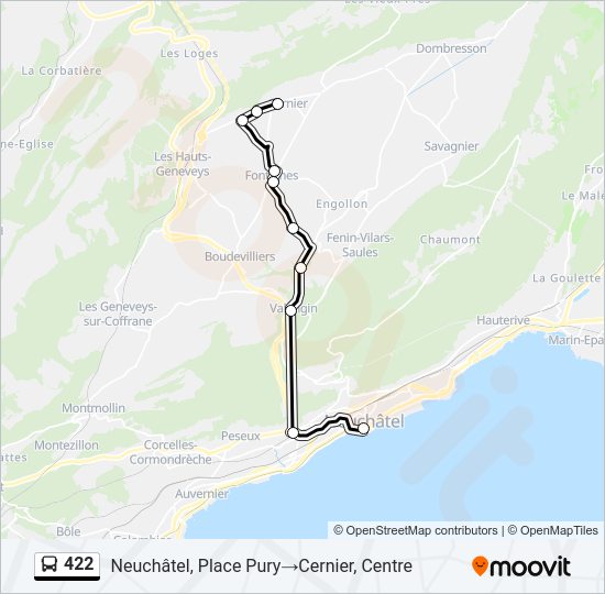 422 Bus Line Map