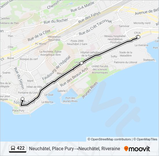 422 Bus Line Map