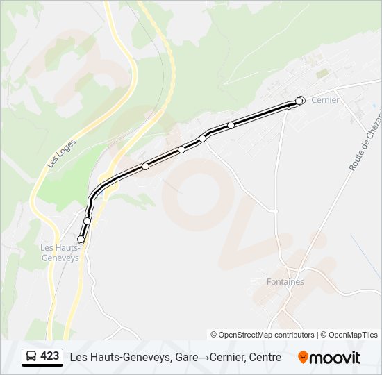 423 Bus Line Map