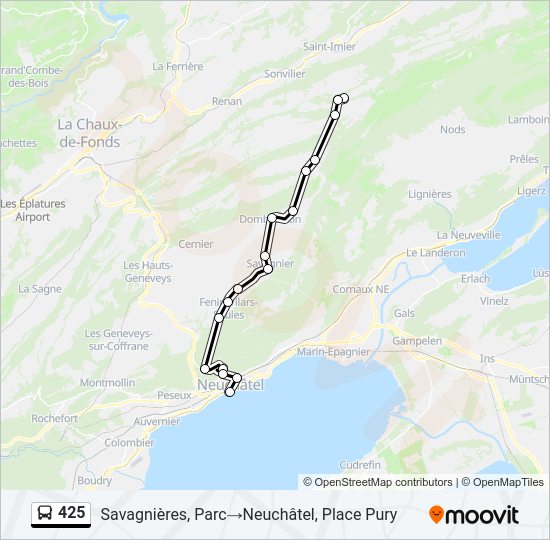 425 Bus Line Map