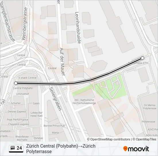 Plan de la ligne 24 de funiculaire
