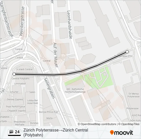 Plan de la ligne 24 de funiculaire