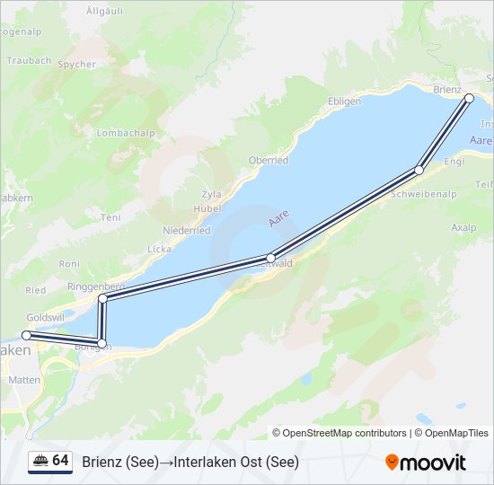 Plan de la ligne 64 de ferry