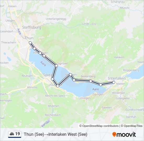 19 Route: Schedules, Stops & Maps - Thun (See)‎→Interlaken West (See ...