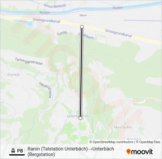 PB Cable Car Line Map