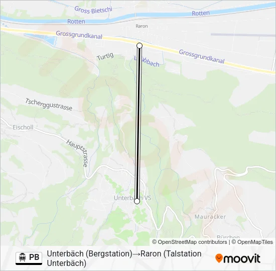 PB Cable Car Line Map