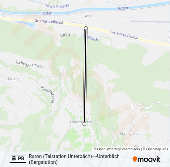 PB Cable Car Line Map