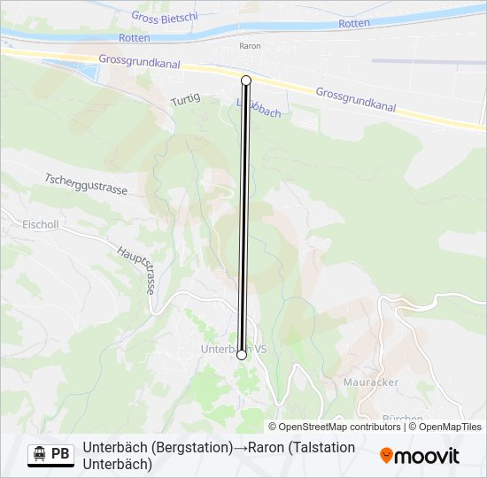 PB Cable Car Line Map
