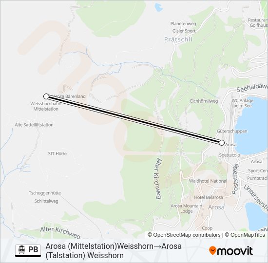 PB Cable Car Line Map