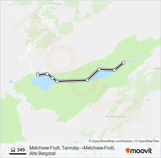 Plan de la ligne 349 de bus