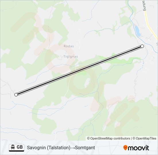 GB Cable Car Line Map
