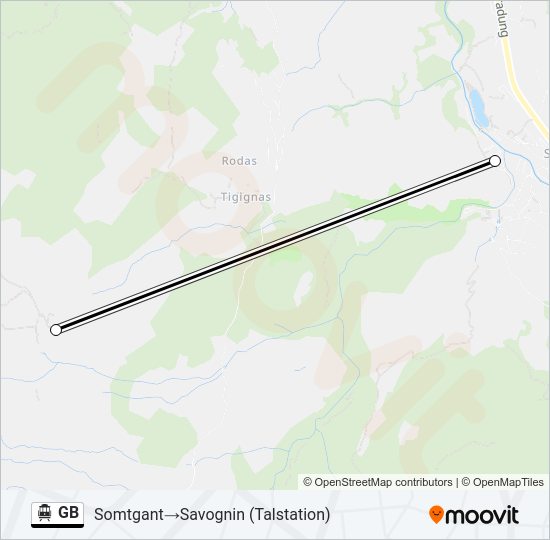 GB Cable Car Line Map