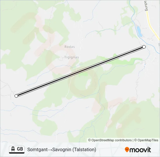 Plan de la ligne GB de téléphérique