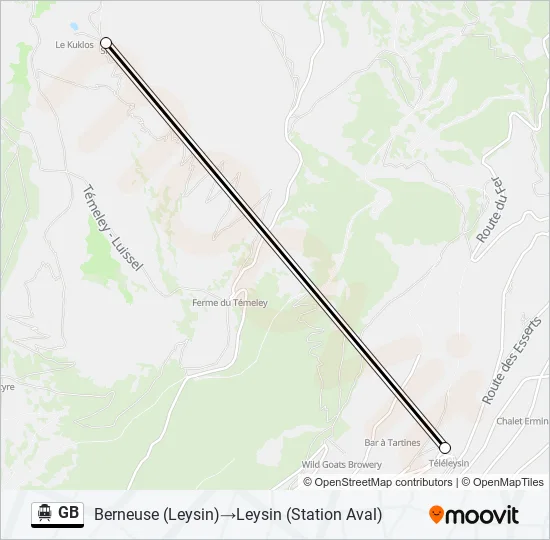 GB Cable Car Line Map