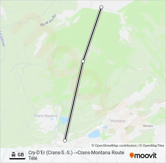 GB Cable Car Line Map
