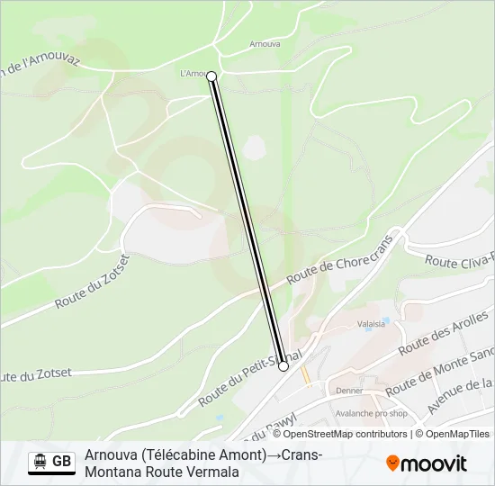 GB Cable Car Line Map