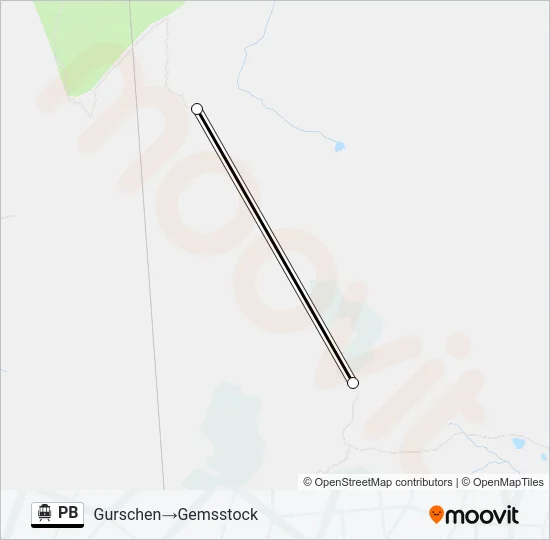 Plan de la ligne PB de téléphérique