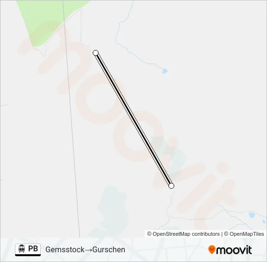 Plan de la ligne PB de téléphérique