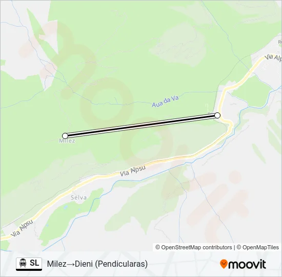Plan de la ligne SL de téléphérique