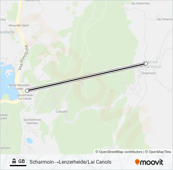 Plan de la ligne GB de téléphérique