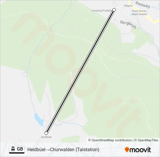 Plan de la ligne GB de téléphérique
