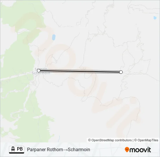Plan de la ligne PB de téléphérique