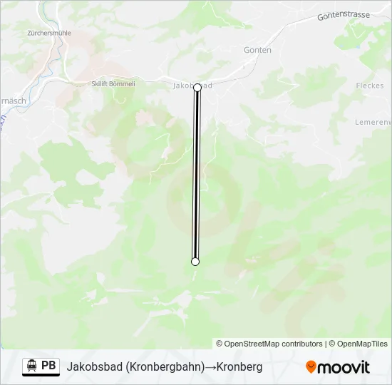 PB Cable Car Line Map
