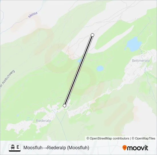 Plan de la ligne E de téléphérique