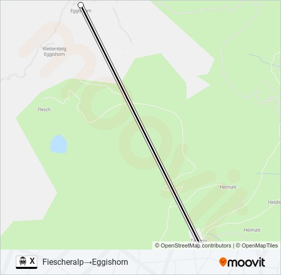 X Cable Car Line Map