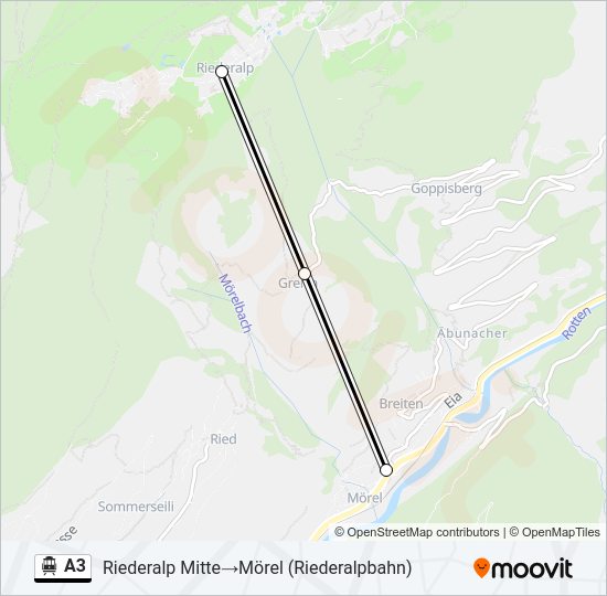 A3 Cable Car Line Map