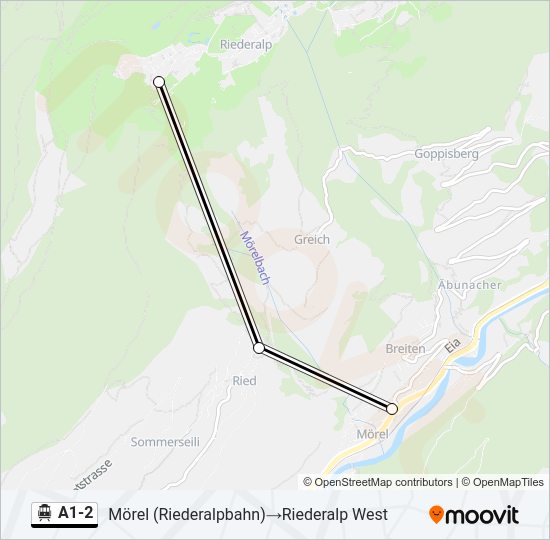 A1-2 Cable Car Line Map